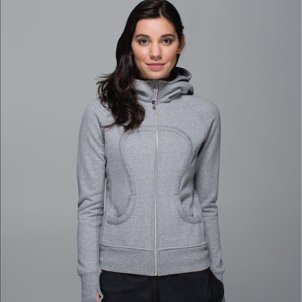 Heather grey lulu scuba hoodie
